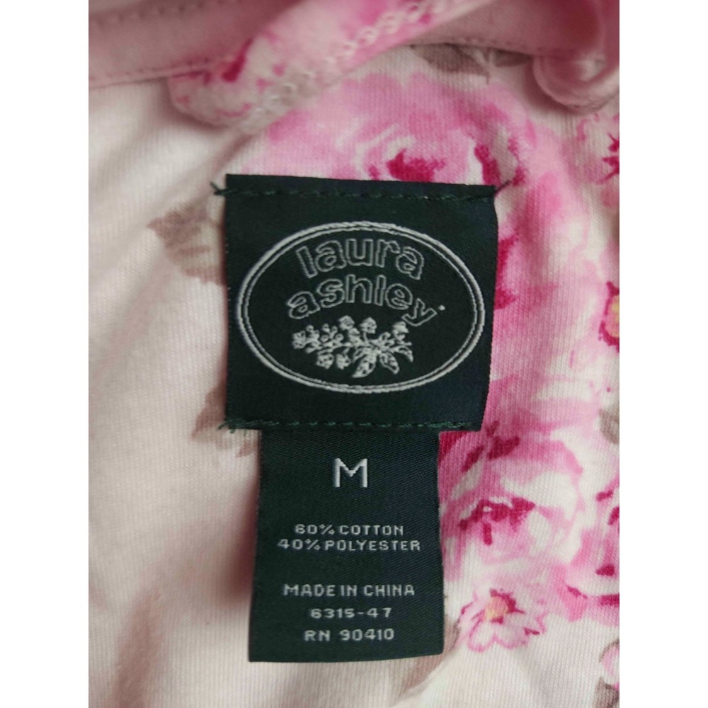 Laura Ashley Robe Womens Medium Pink Floral Loungewear Shabby Cottagecore - Picture 5 of 8